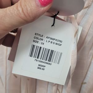 Women's Shine by Alex & Parker 3X short sleeve blouse